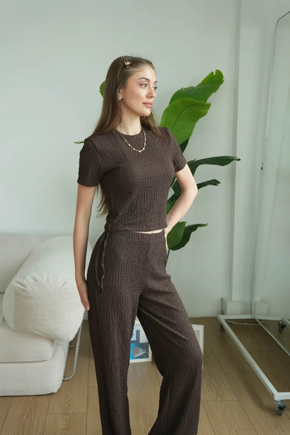 ✓CH-629| BEA'S| Quiet Luxury Textured Co-Ord
