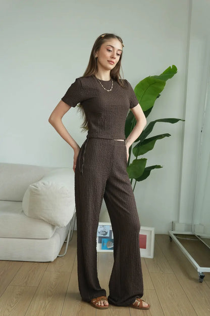 ✓CH-629| BEA'S| Quiet Luxury Textured Co-Ord