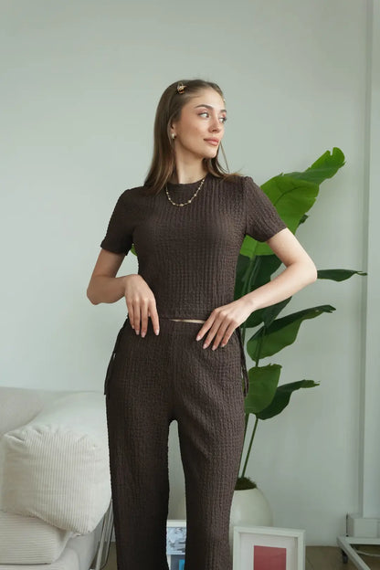 ✓CH-629| BEA'S| Quiet Luxury Textured Co-Ord