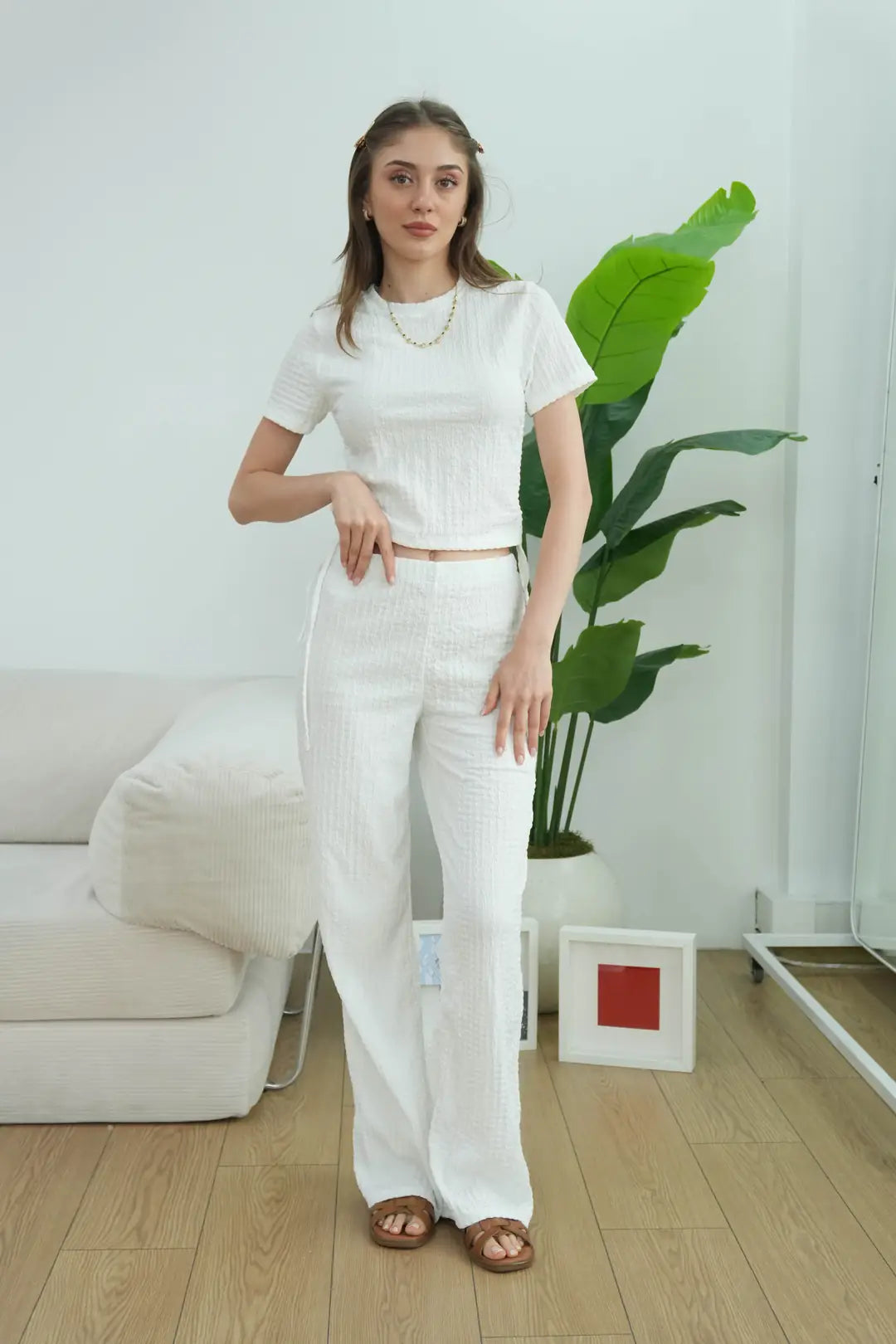 ✓CH-629| BEA'S| Quiet Luxury Textured Co-Ord