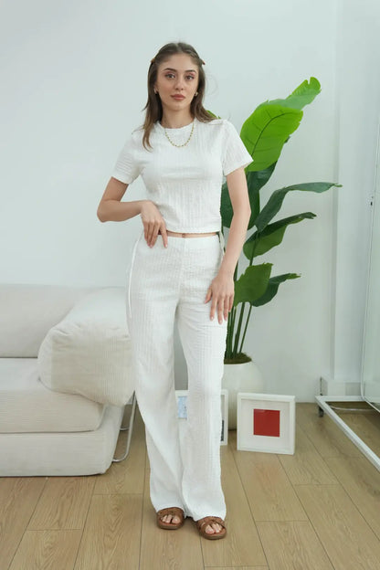 ✓CH-629| BEA'S| Quiet Luxury Textured Co-Ord