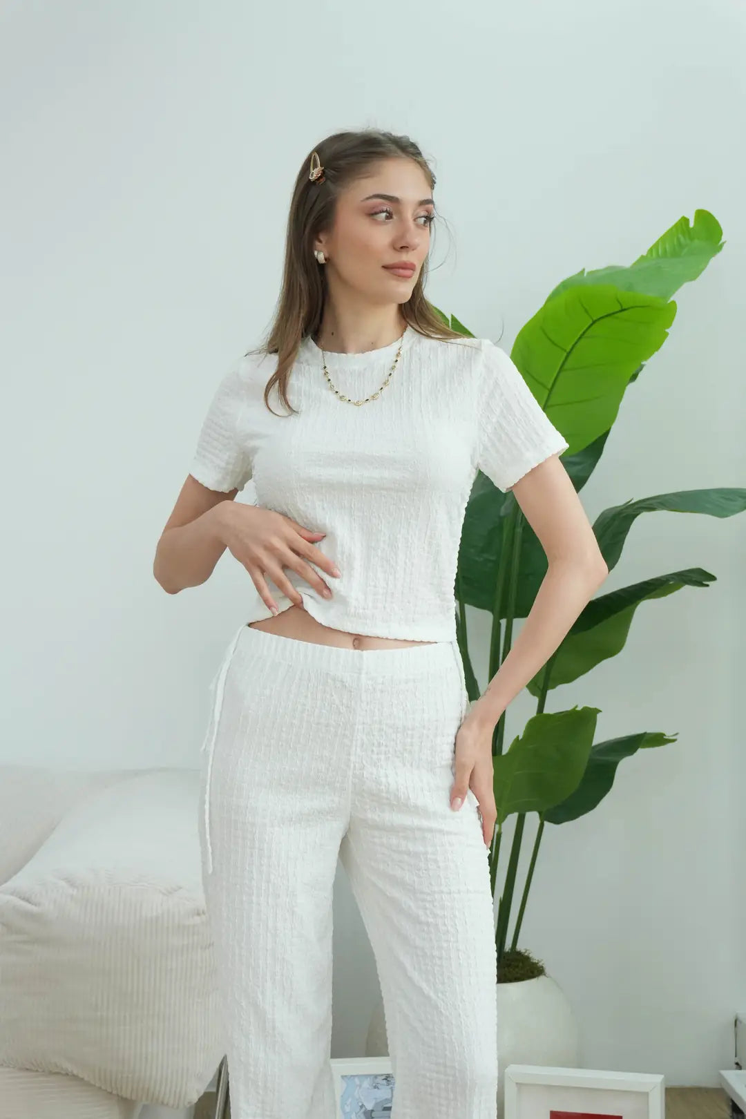 ✓CH-629| BEA'S| Quiet Luxury Textured Co-Ord