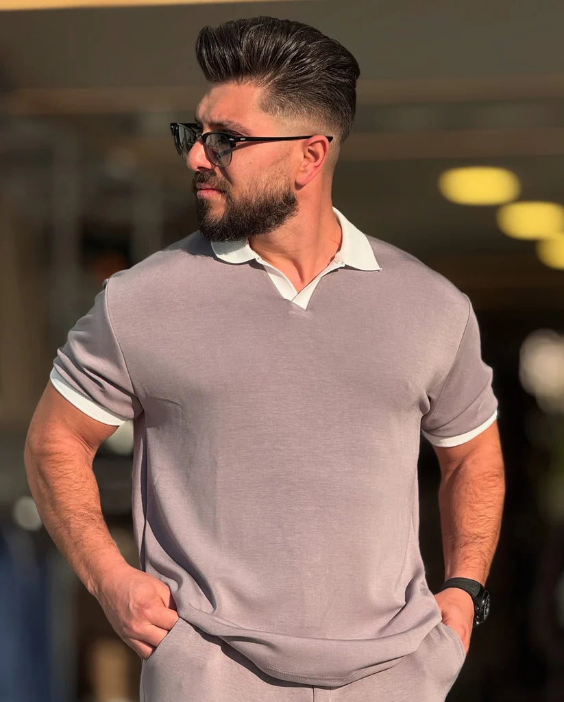 Premium Collar Tee & Trouser Set – by Beas