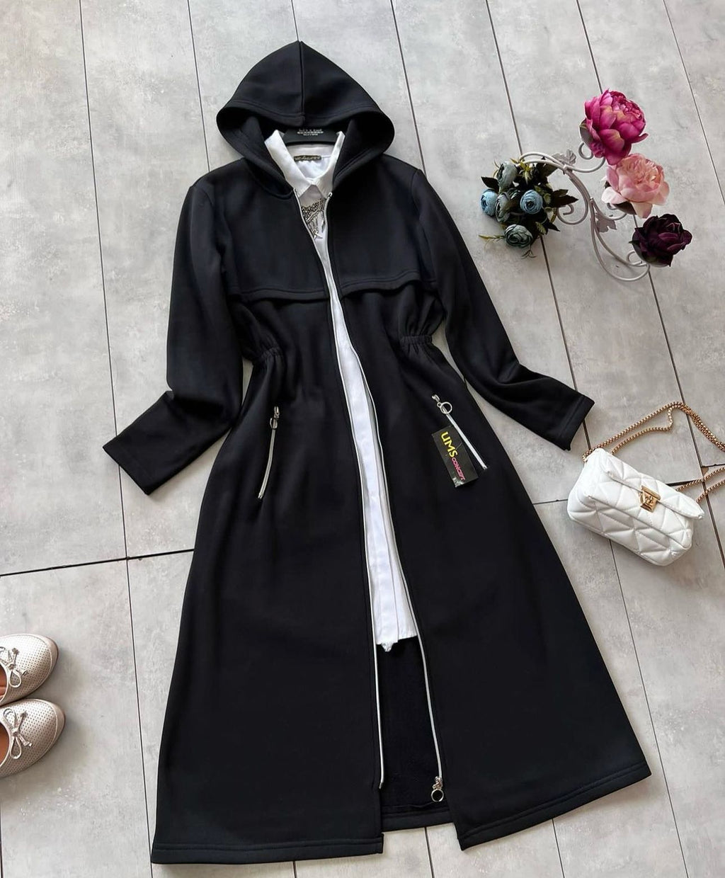 LY-25 Bea's Oversize Long Hooded Fleece Upper Coat
