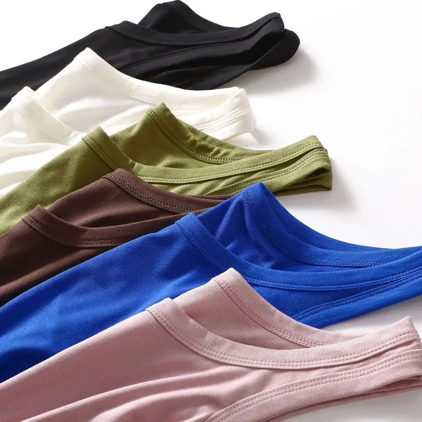 Ch#415 BEA'S O Neck Basic Tank Top