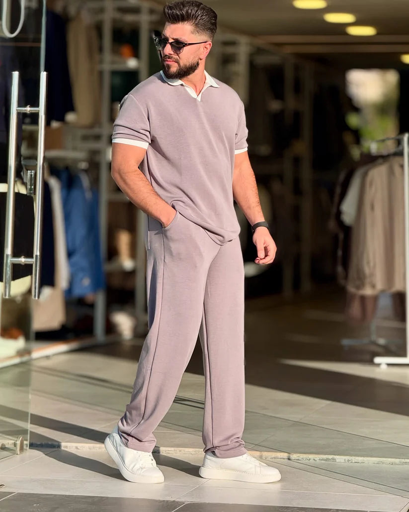 Premium Collar Tee & Trouser Set – by Beas