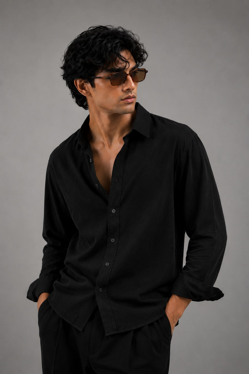 BS-BLK-001 |BEA'S| Premium Black Textured T-Shirt