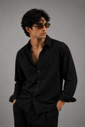 BS-BLK-001 |BEA'S| Premium Black Textured T-Shirt