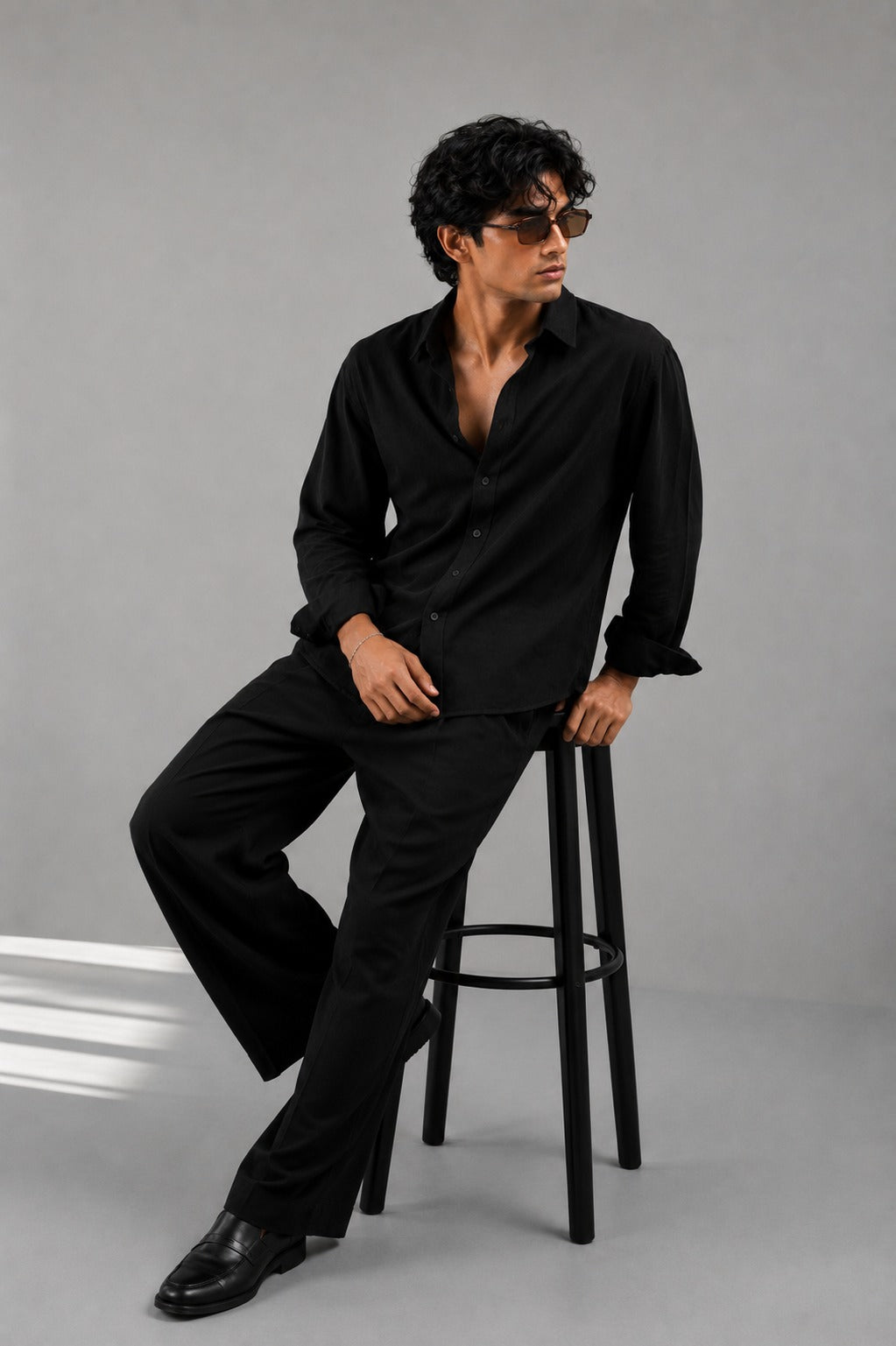 BS-BLK-001 |BEA'S| Premium Black Textured T-Shirt