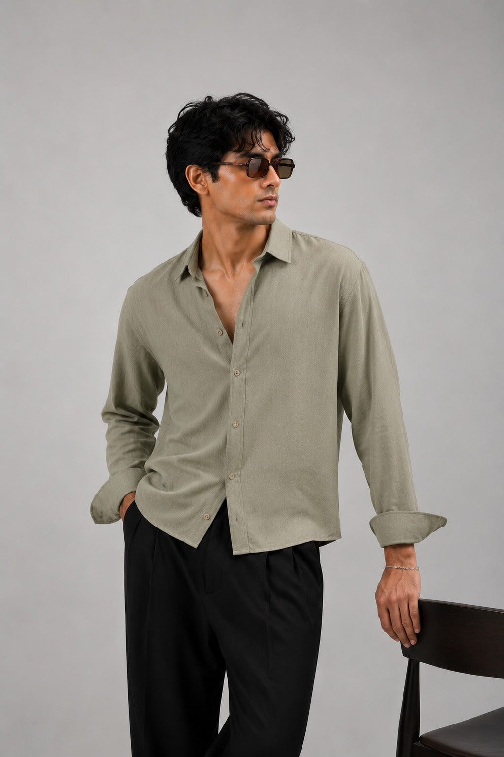 BS-SGR-001 |BEA'S| Essential Shirt – Sage Green