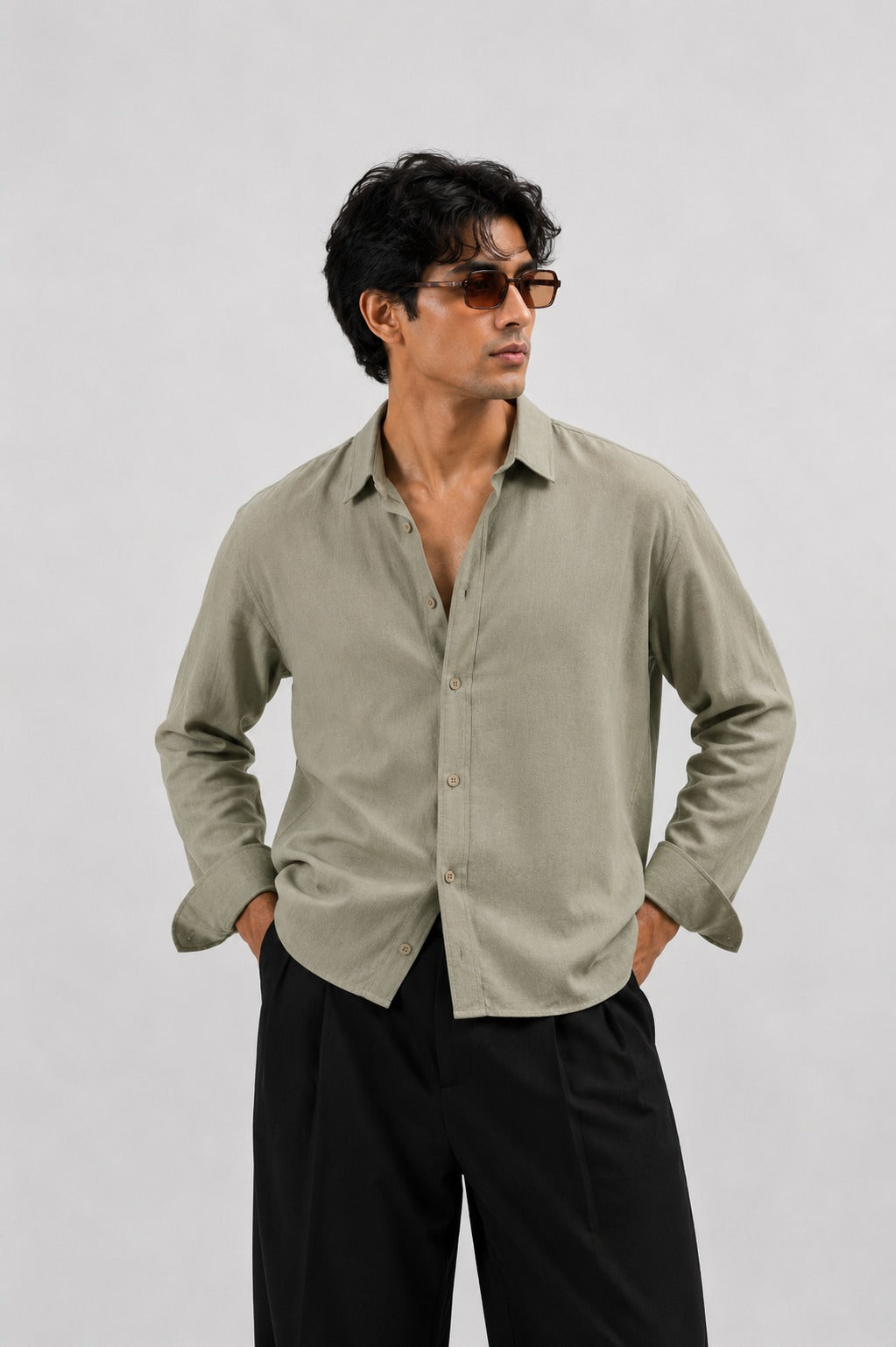 BS-SGR-001 |BEA'S| Essential Shirt – Sage Green