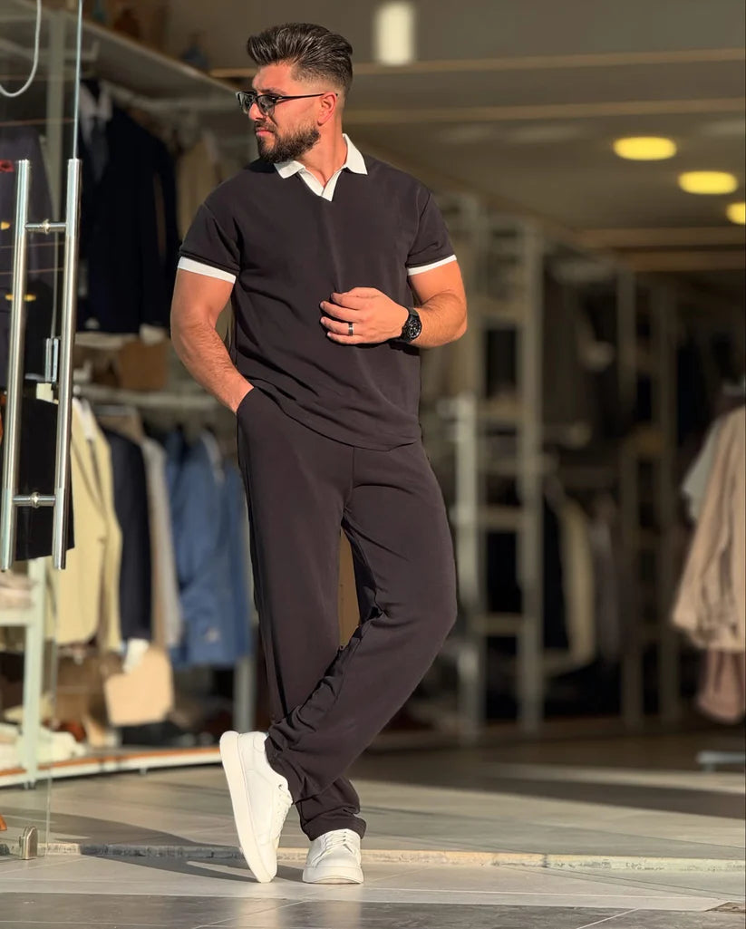 Premium Collar Tee & Trouser Set – by Beas