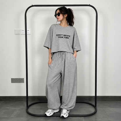 CH-6058 BEAS Oversized Short Tee & Trouser Set