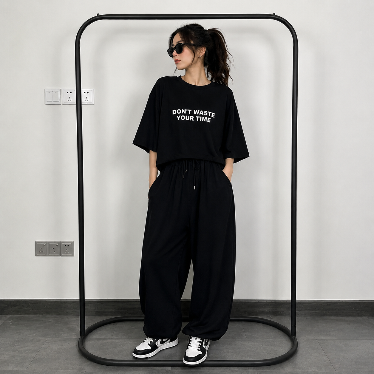CH-6058 BEAS Oversized Short Tee & Trouser Set