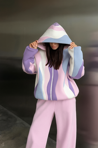 CH-613 BEAS Two-Style Pastel Paradise 3D Floral Printed Tracksuit Emberline