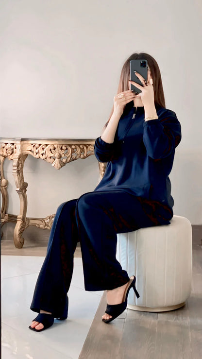 CH-322 WINTER SIDE POCKET 2 PIECES FLEECE DRESS