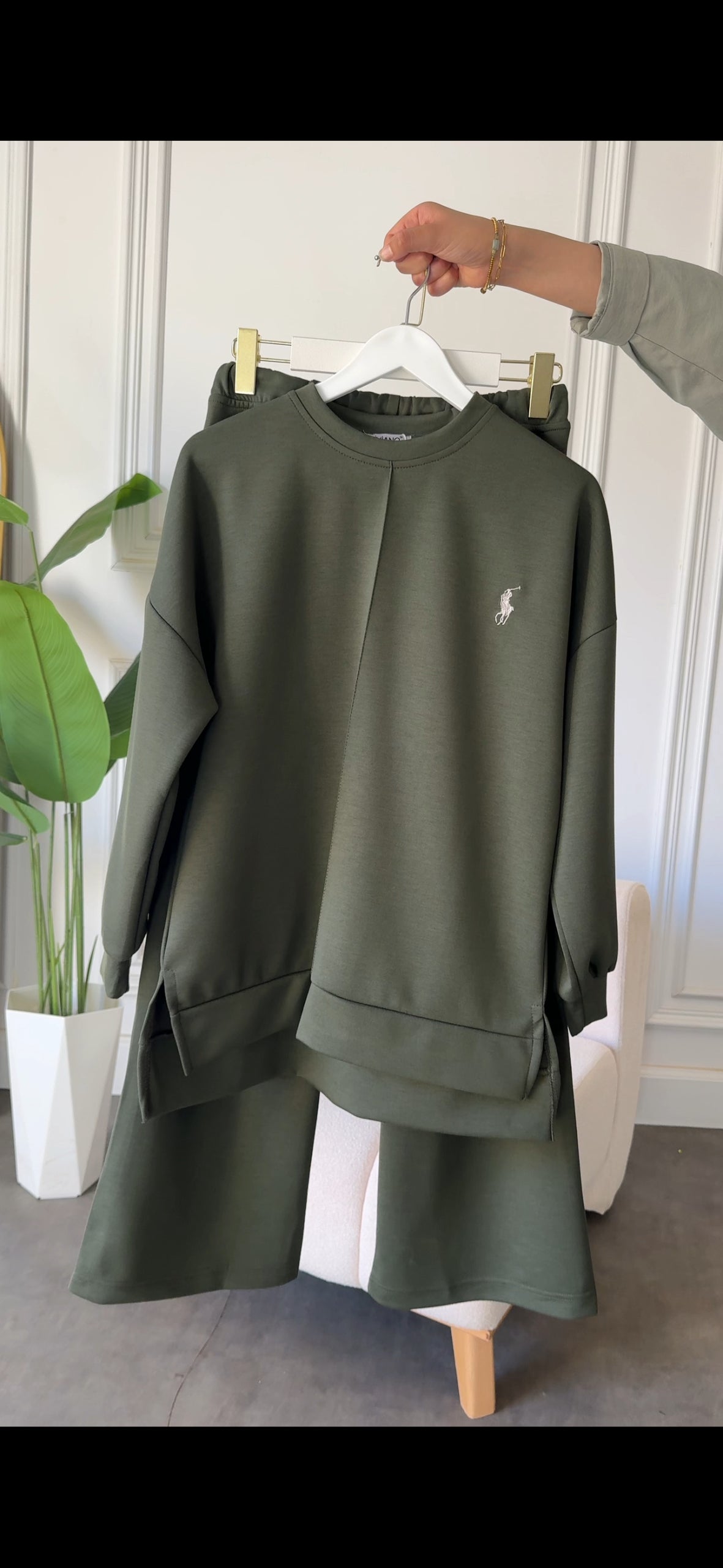 CH-589 BEA'S Polo Winter Fleece Co-ord Set