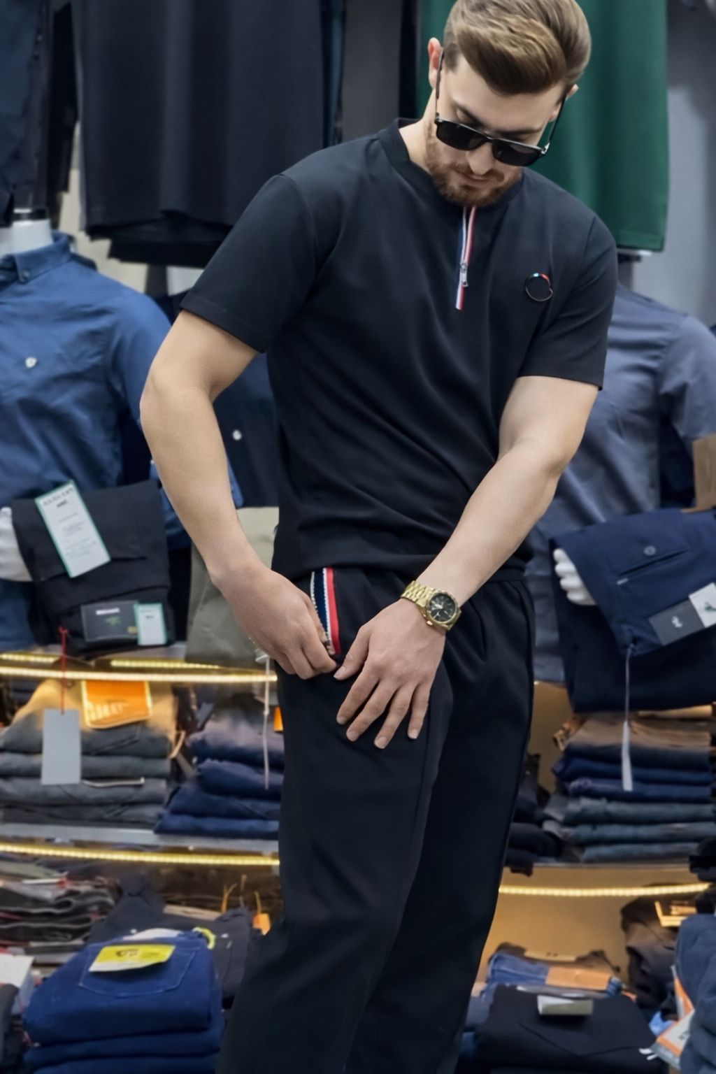 LI-76 BEAS NEW Summer Zipper NECK TRACKSUIT