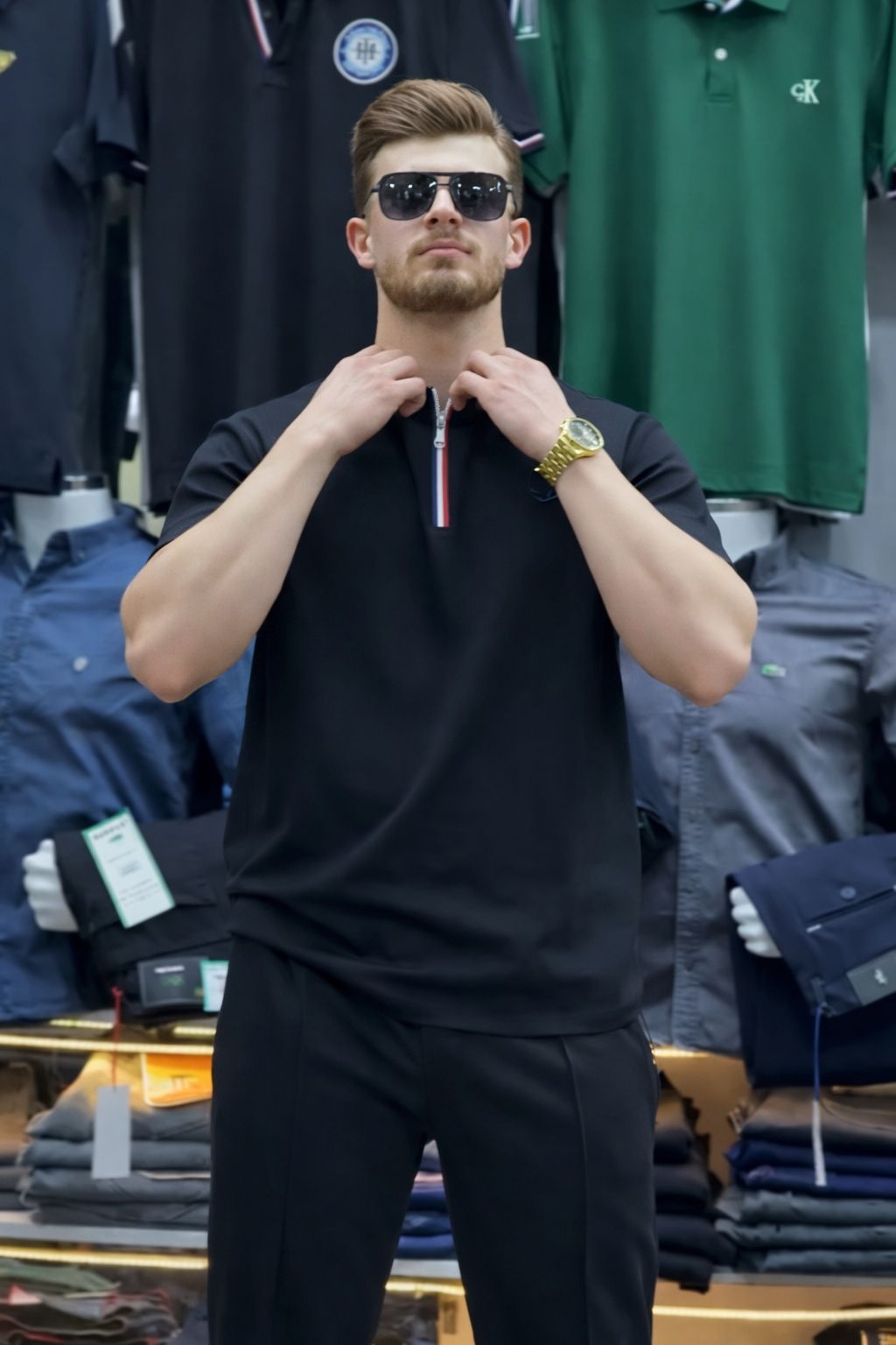 LI-76 BEAS NEW Summer Zipper NECK TRACKSUIT