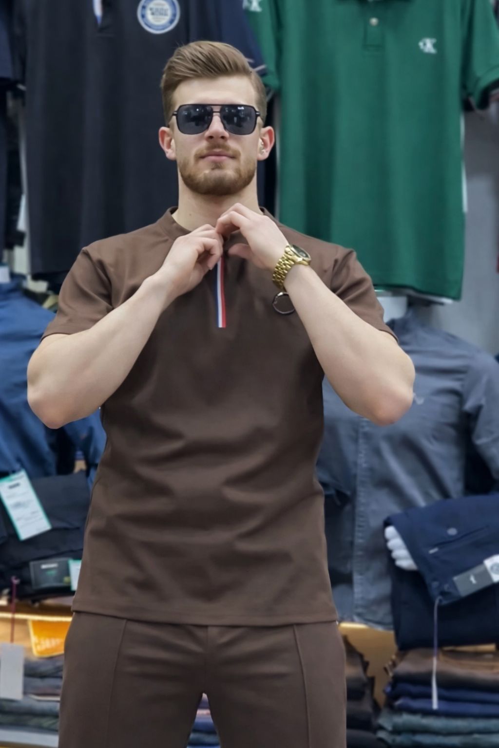 LI-76 BEAS NEW Summer Zipper NECK TRACKSUIT