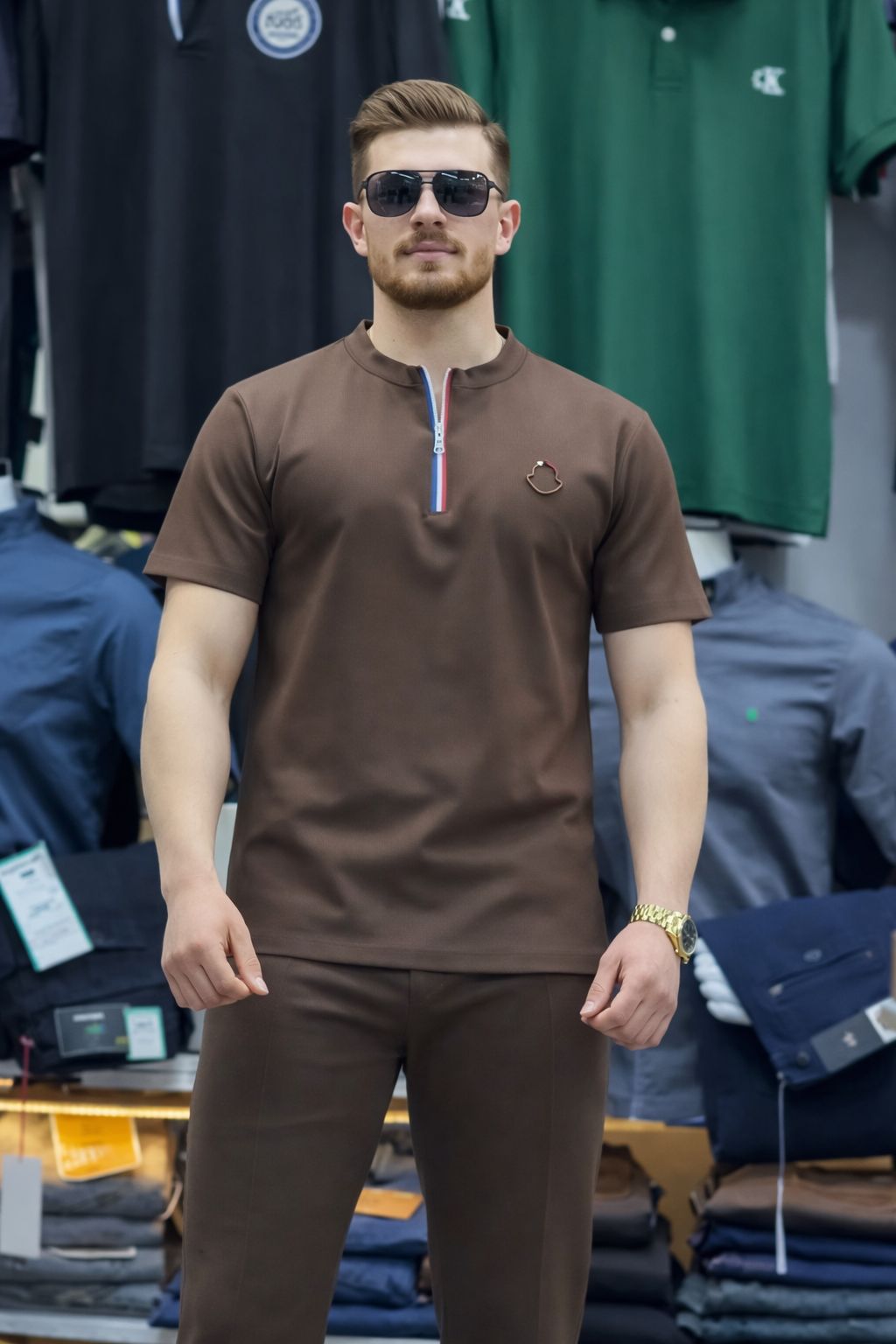 LI-76 BEAS NEW Summer Zipper NECK TRACKSUIT