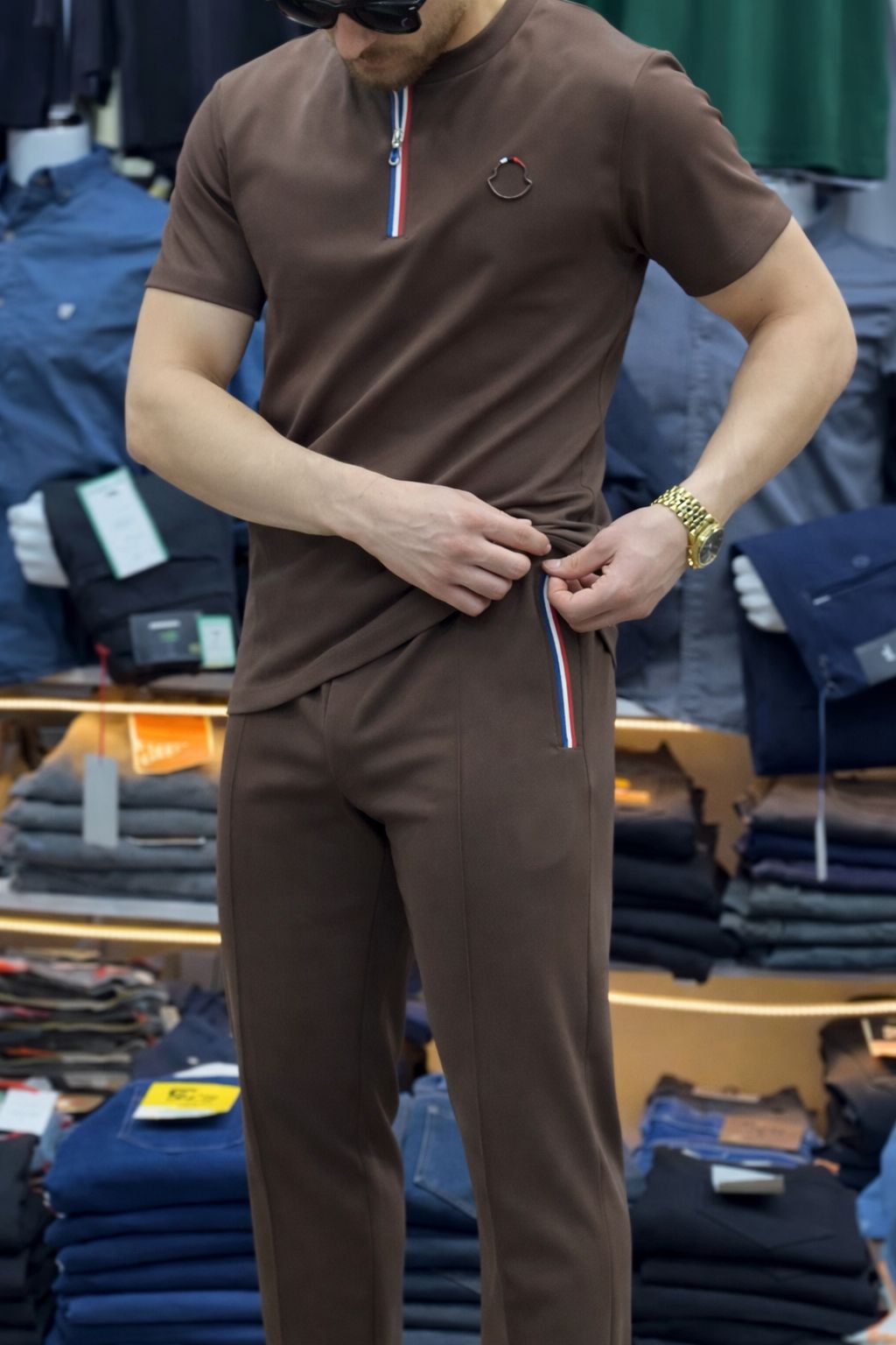 BEAS NEW Summer Zipper NECK TRACKSUIT