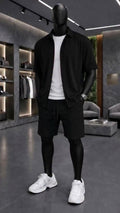 LI-88 BEAS MEN’S ÉLITE GRID TEXTURE SET – MODERN SUMMER CO-ORD