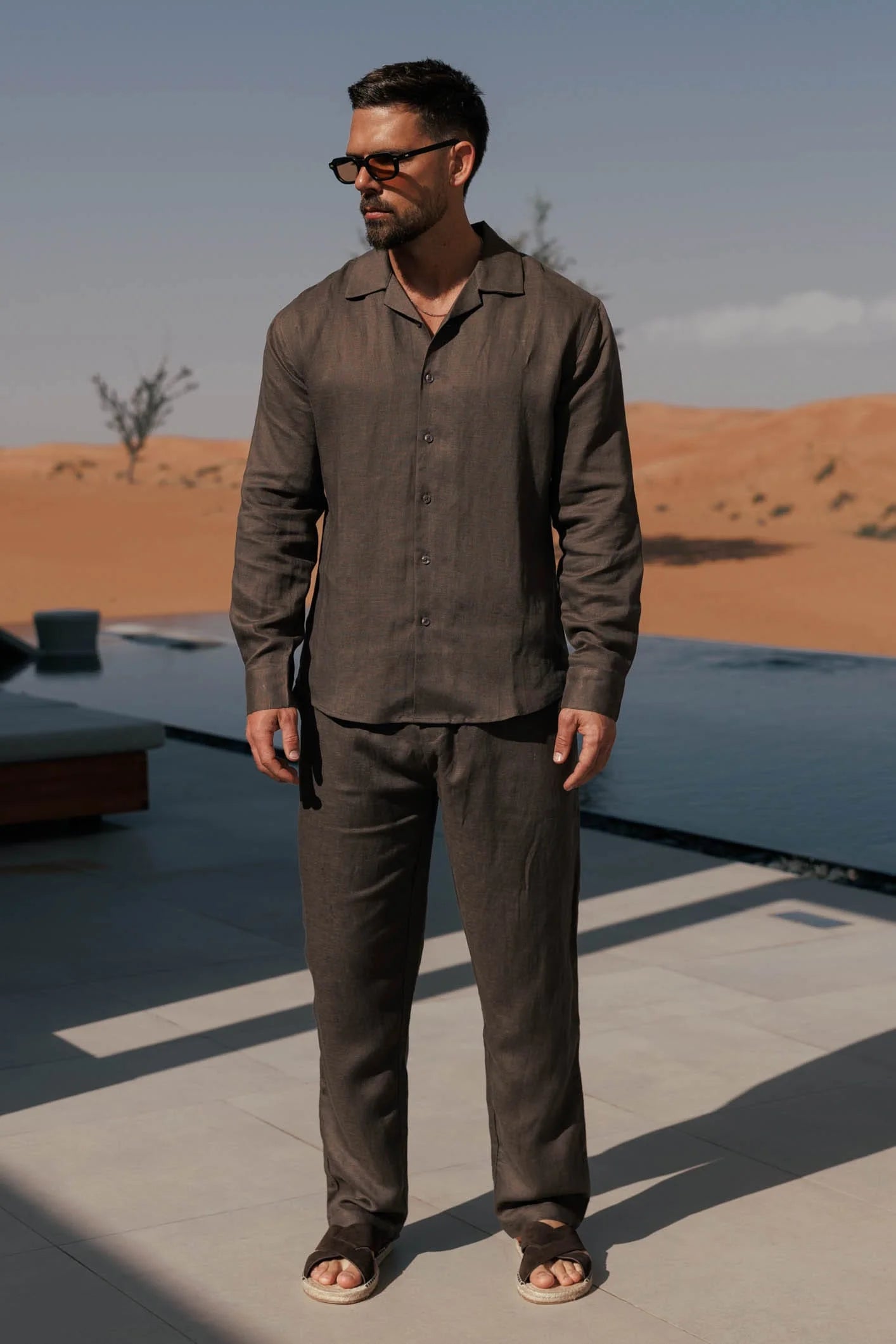 LI-93 | BEAS | Obsidian Sand Luxe Linen Co-Ord Ensemble