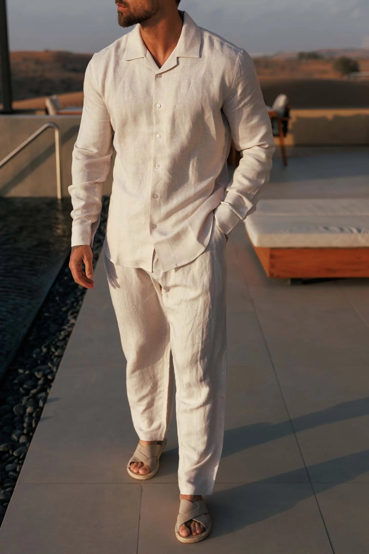 LI-93 | BEAS | Obsidian Sand Luxe Linen Co-Ord Ensemble
