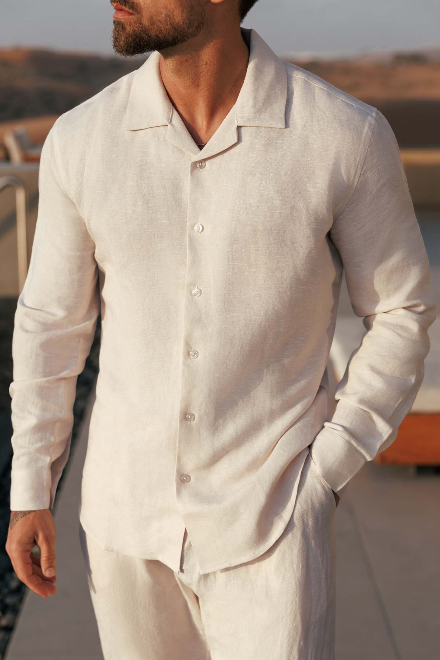 LI-93 | BEAS | Obsidian Sand Luxe Linen Co-Ord Ensemble