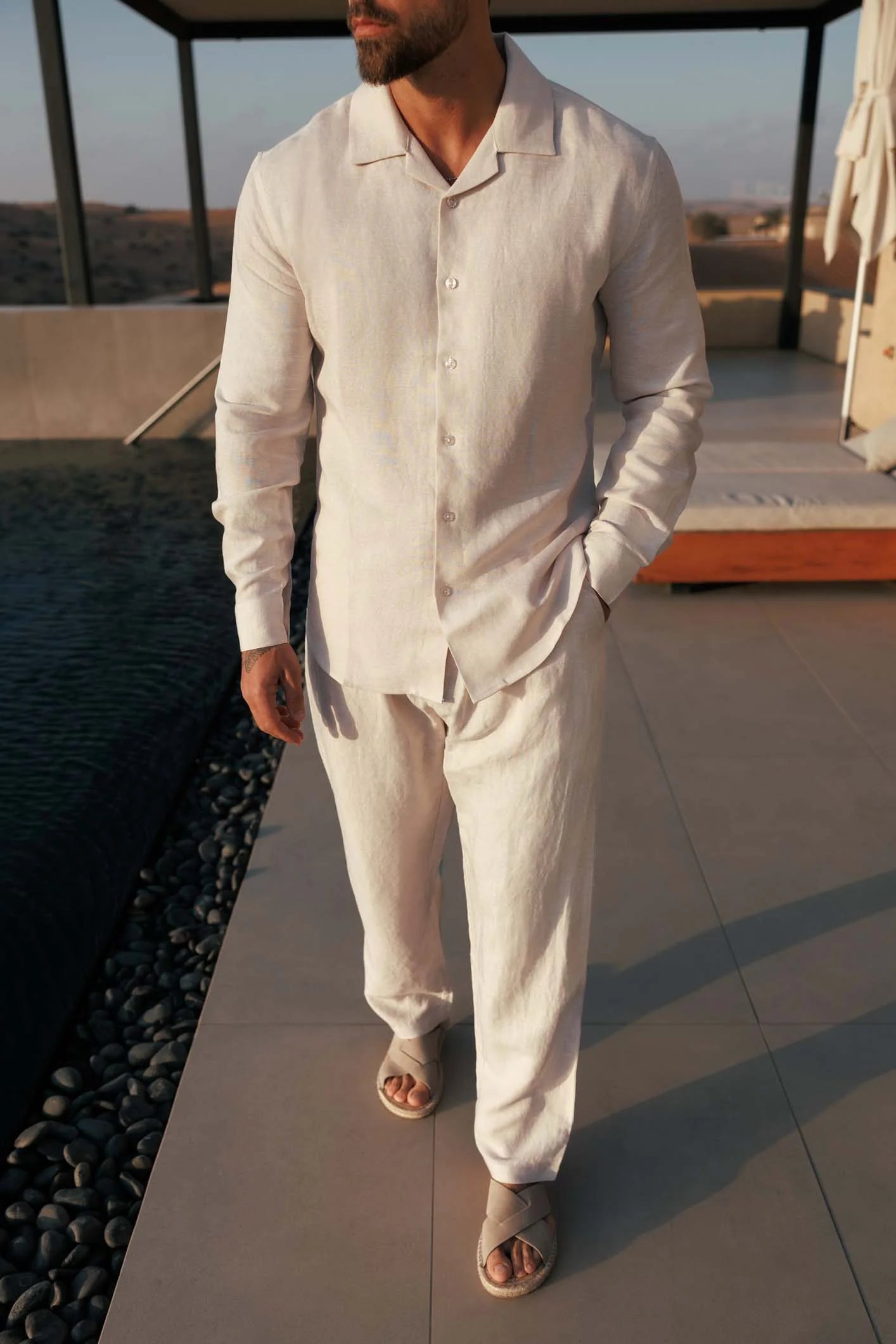 LI-93 | BEAS | Obsidian Sand Luxe Linen Co-Ord Ensemble