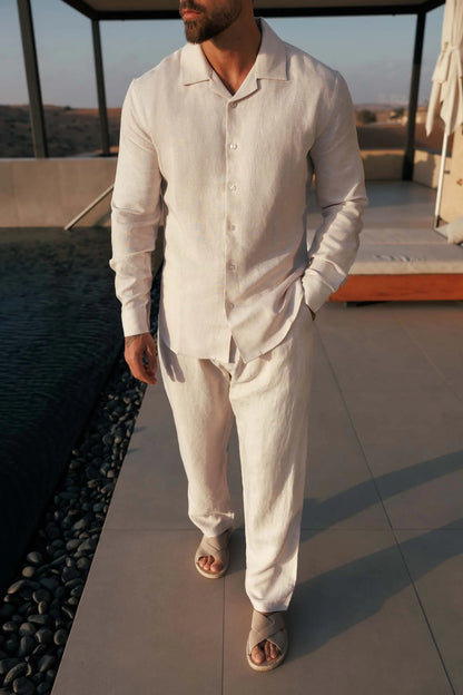 LI-93 | BEAS | Obsidian Sand Luxe Linen Co-Ord Ensemble