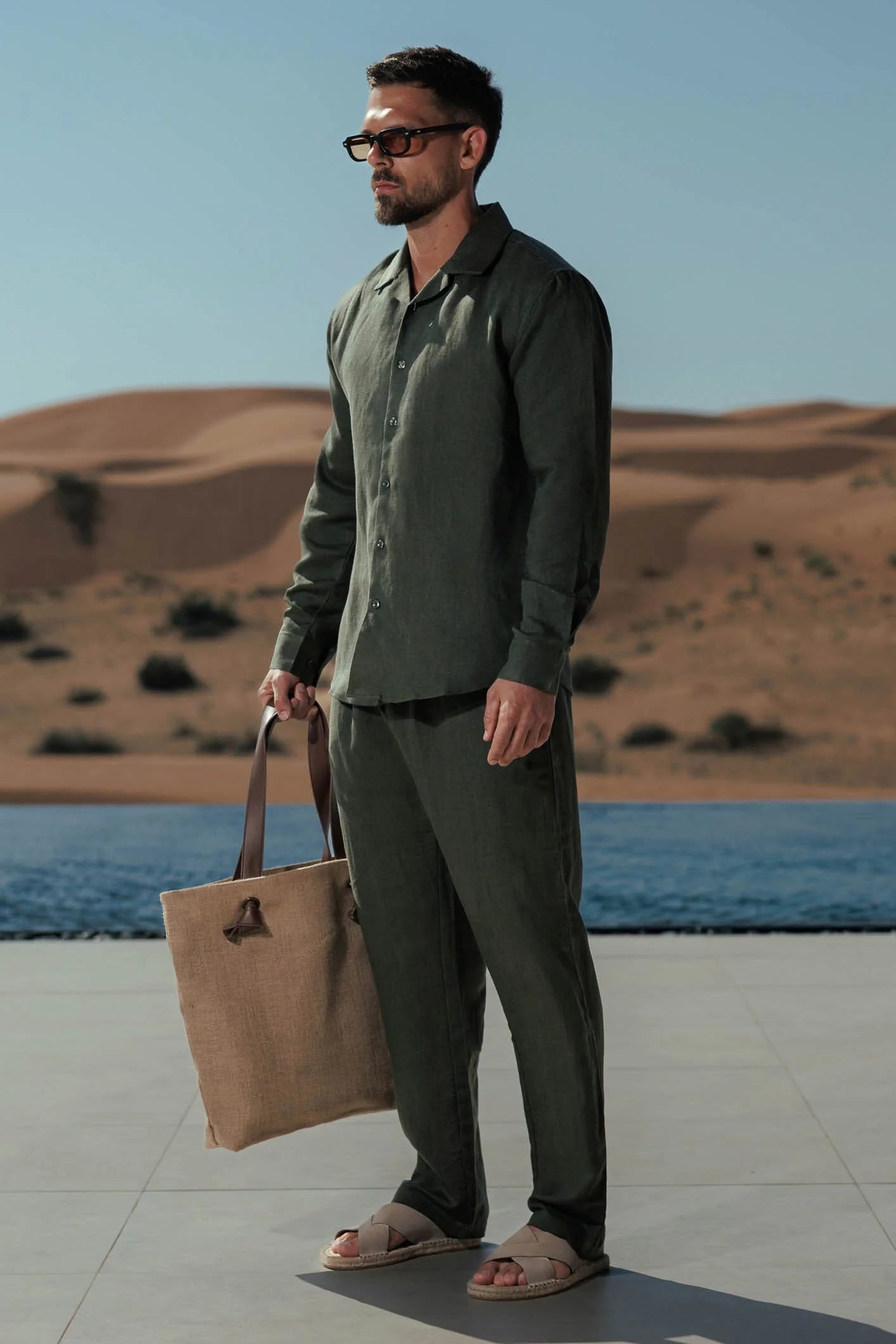 LI-93 | BEAS | Obsidian Sand Luxe Linen Co-Ord Ensemble