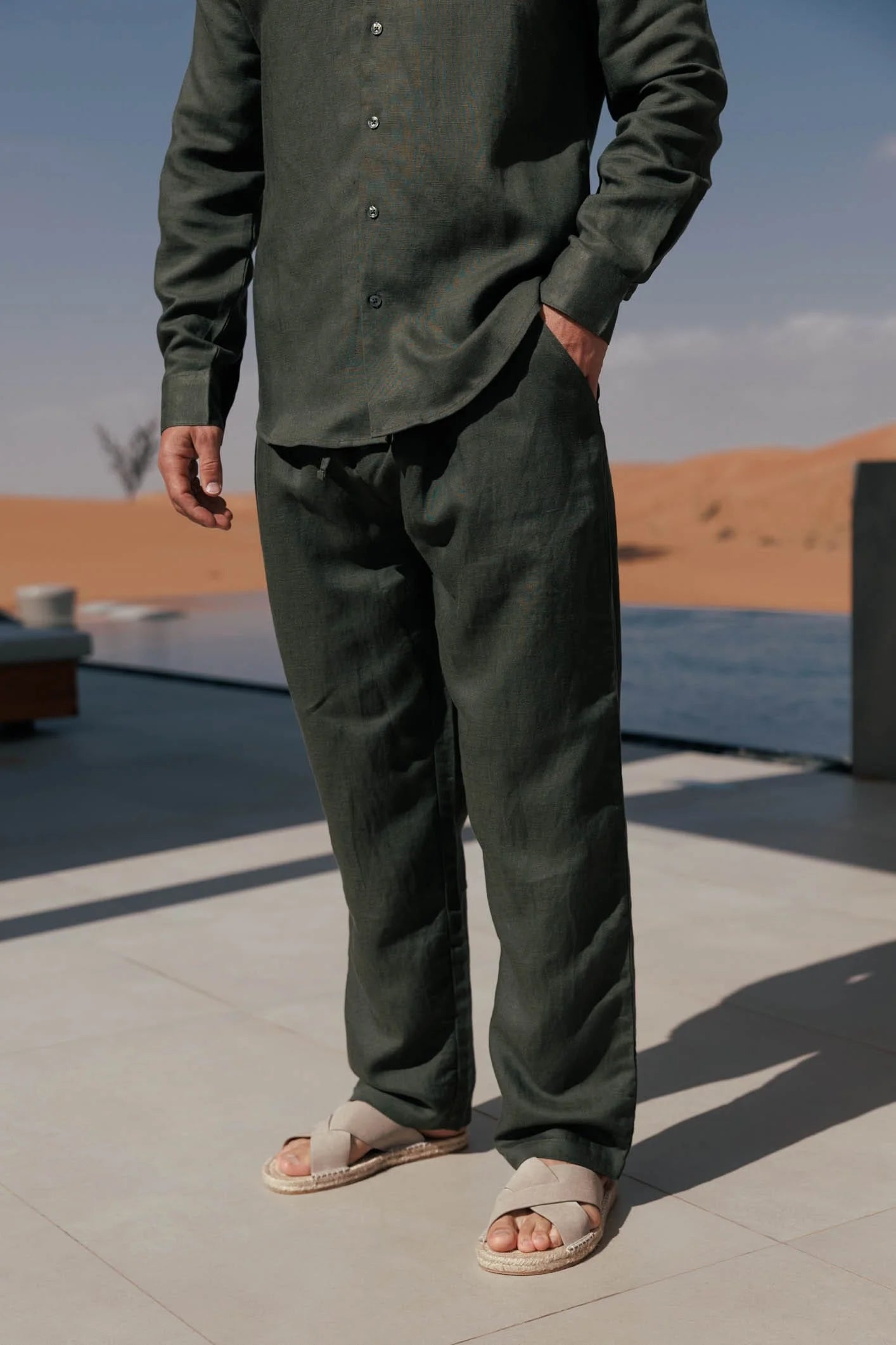 LI-93 | BEAS | Obsidian Sand Luxe Linen Co-Ord Ensemble