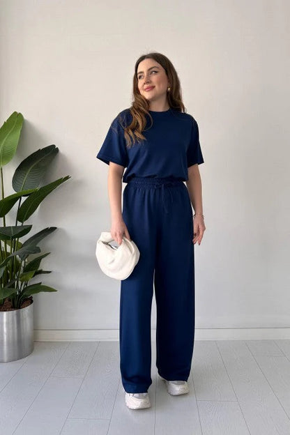 CH-541 – Bea's Summer Lounge Set | Straight Trousers + Tee