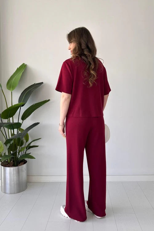 CH 556 Beas Straight Trouser With Heart Printed Top