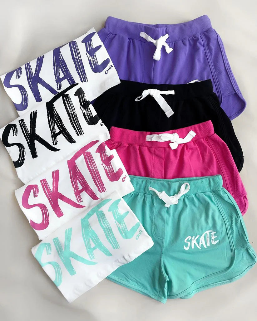 CH#444 Spring Vibes Colorful Skate Printed Top & Boxer Set