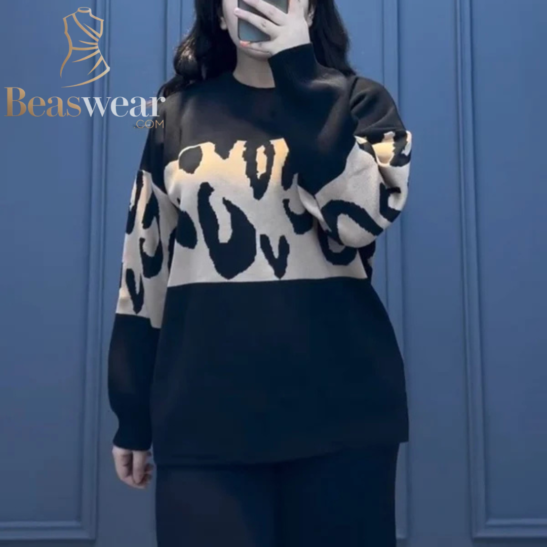 CH # 526 BEA'S 2 Pcs Wild Printed Fleece Co ord Set