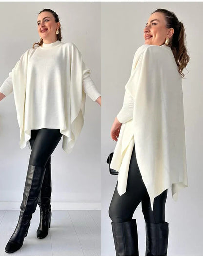 CH-395 Bea's Batwing Style Fleece Shawl Poncho