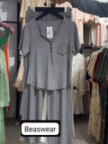 CH-538 Beaswear 2 pc button casual top with straight trouser