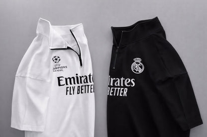 LI-86 BEAS MENS ATHLEISURE FOOTBALL INSPIRED SET – SLIM FIT HALF ZIP & SHORTS