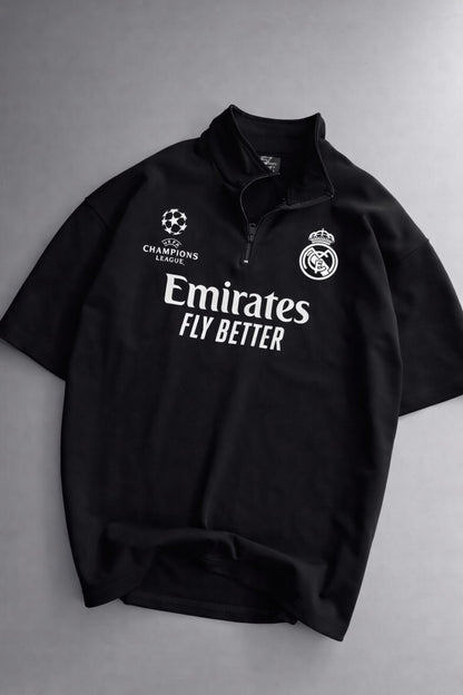 LI-86 BEAS MENS ATHLEISURE FOOTBALL INSPIRED SET – SLIM FIT HALF ZIP & SHORTS