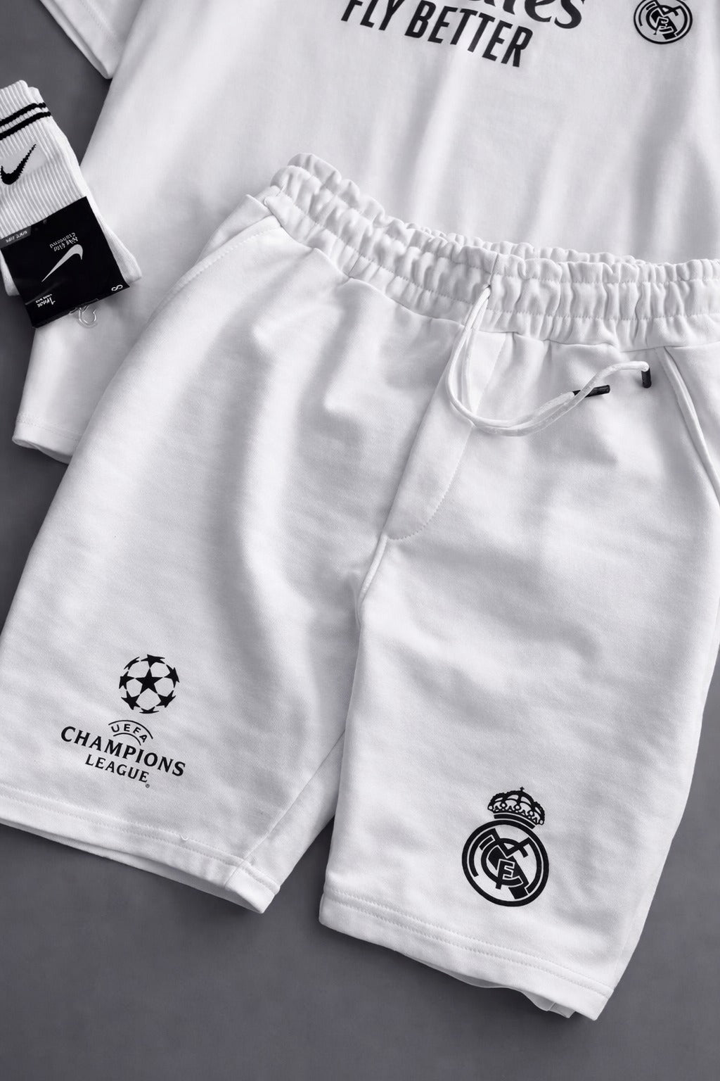 LI-86 BEAS MENS ATHLEISURE FOOTBALL INSPIRED SET – SLIM FIT HALF ZIP & SHORTS