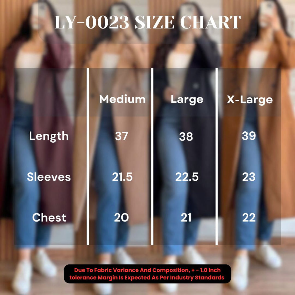 LY-23 Bea's Long Fleece Trench Coat For Women's