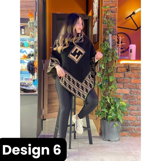 D-06 BEA'S Poncho Winter Free Fall Fleece