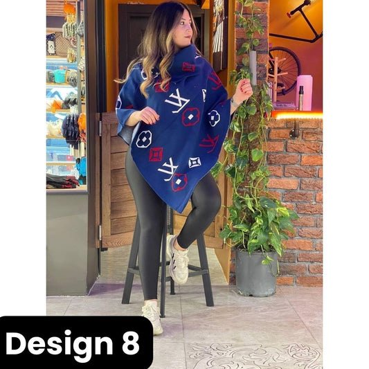 D-08 BEA'S Poncho Winter Free Fall Fleece