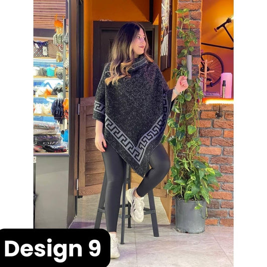 D-09 BEA'S Poncho Winter Free Fall Fleece