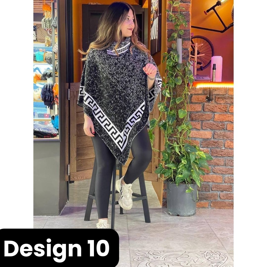 D-10 BEA'S Poncho Winter Free Fall Fleece