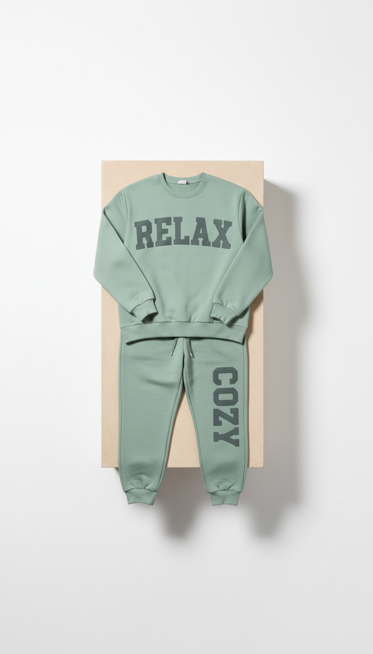 Soft Sage Lounge Set With Typography