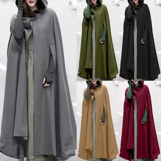 Women's stylish long cape cloak hooded Coat Hoodies PonchoWarm Cosplay Outwear  CH-330